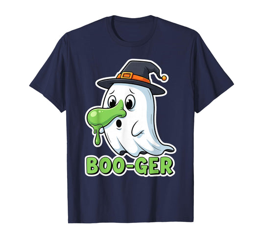 Funny Halloween Ghost Costume – Boo-ger Ghost Booger Pun T-Shirt