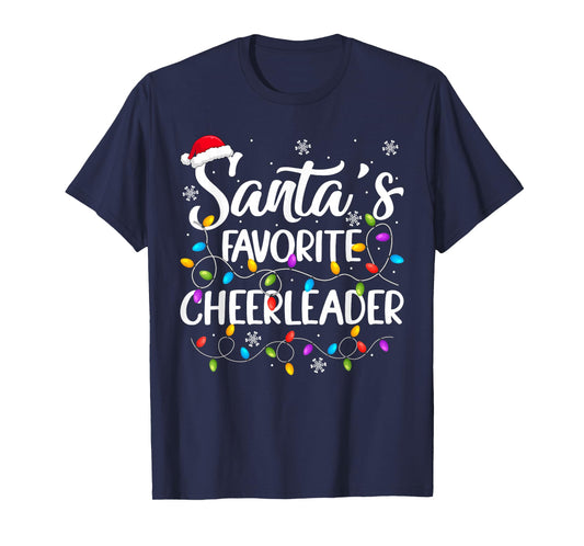 Santa Favorite Cheerleader Christmas Funny Cheerleading Xmas T-Shirt