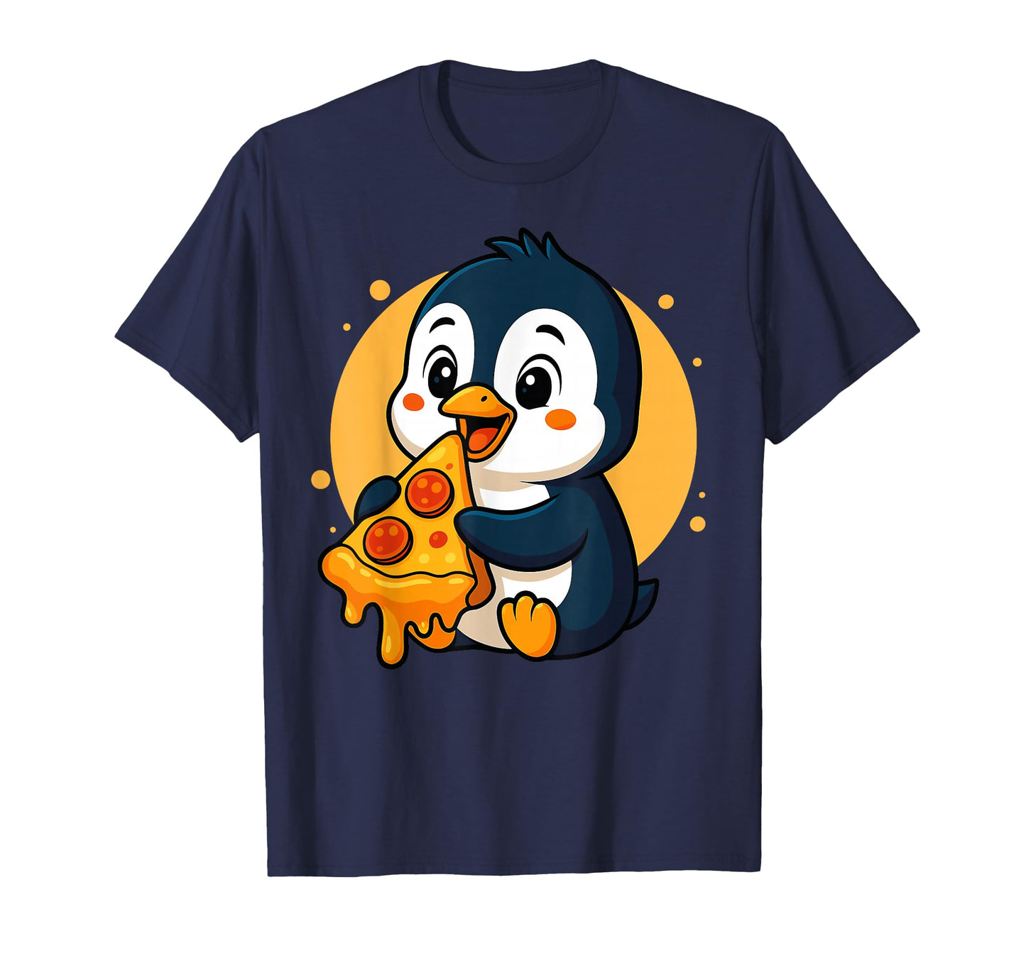 Funny Penguin Eating Pizza Graphic Boys Girls Penguin Lover T-Shirt
