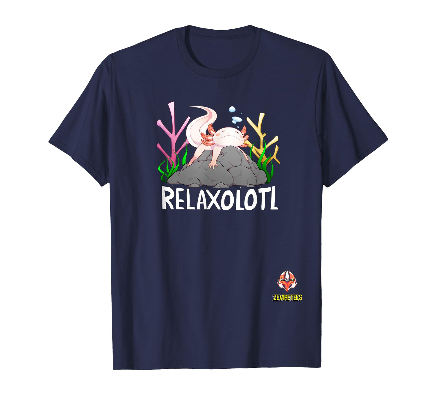 Relaxolotl a cute relaxing axolotl on a rock T-Shirt