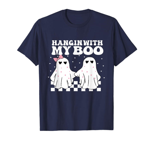 Hangin' With my Boo Couples Halloween Adult Costume His her T-Shirt
