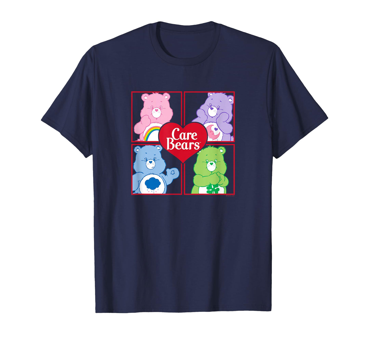 Care Bears Four Block Bears Heart Logo Retro Cartoon T-Shirt