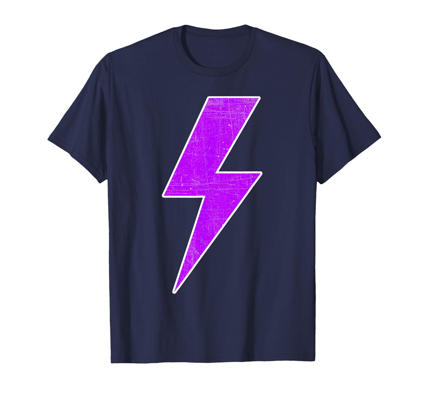 Bolt Lightning Purple White Design Team Sports T-Shirt