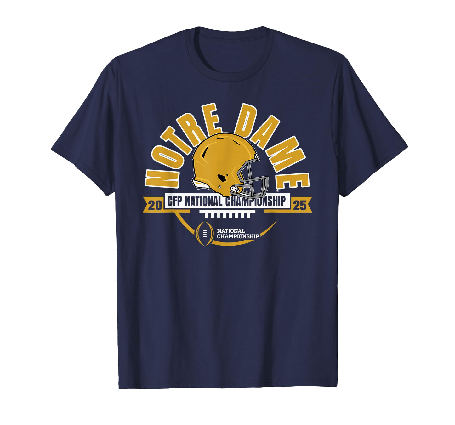Elite Authentics Notre Dame Fighting Irish Unisex-Adult CFP National Championship T-Shirt - Blue - Small