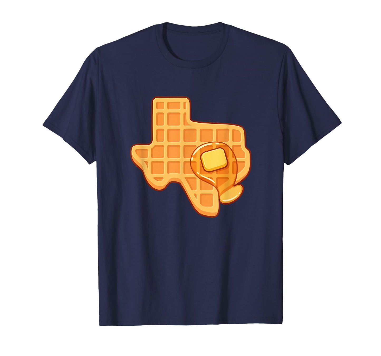 Funny Texas Shaped Waffle With Syrup And Butter Austin City T-Shirt
