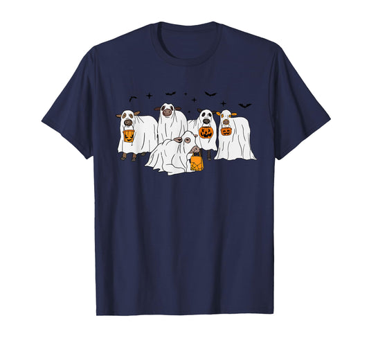 Funny Cow Ghost Halloween Farmer Trick Or Treat Cow Lover T-Shirt