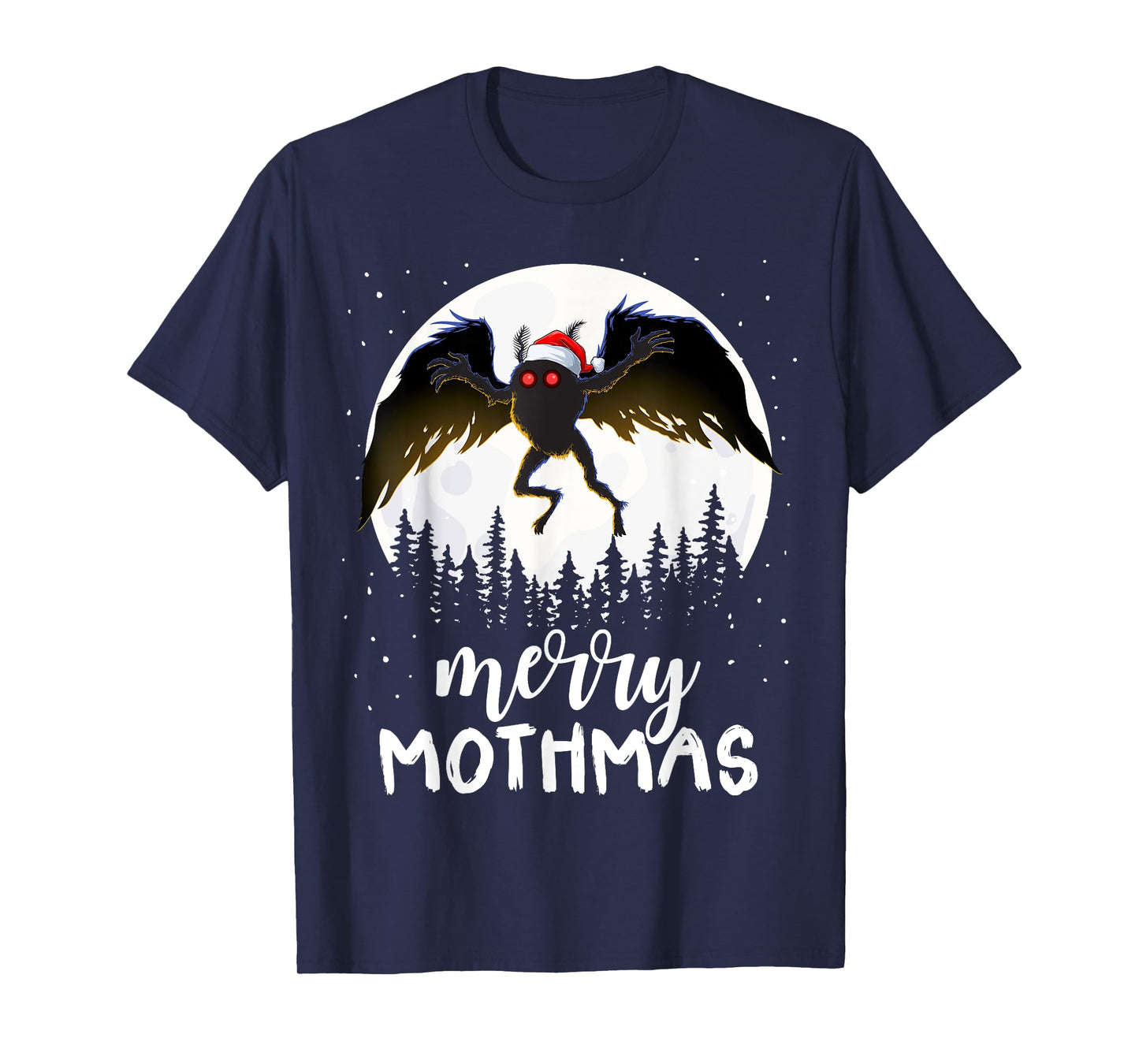 Christmas Mothman Merry Mothmas Creepy Folklore Cryptid Xmas T-Shirt