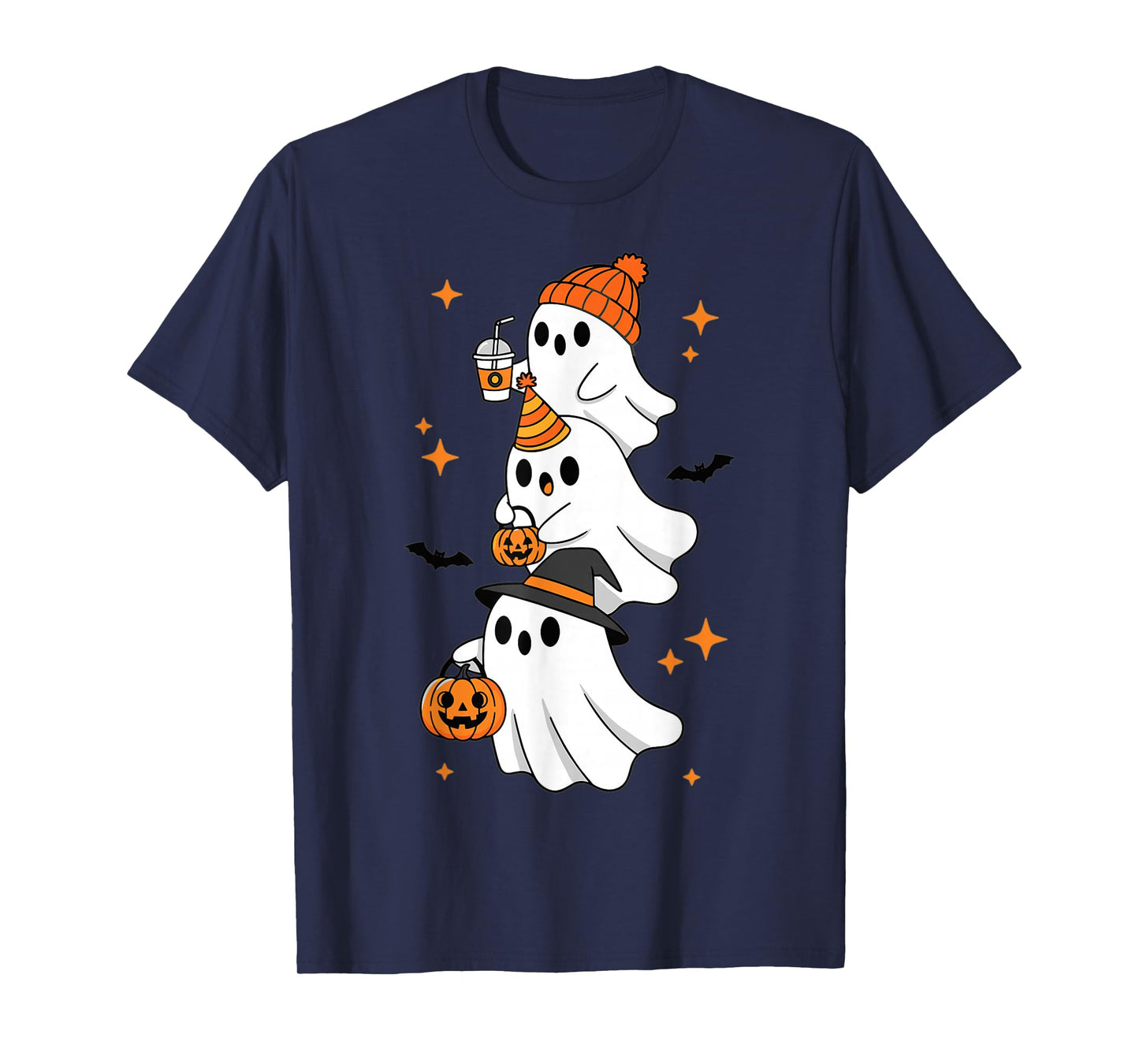 Halloween Ghosts Pumpkin Witch Hat Cute Party T-Shirt