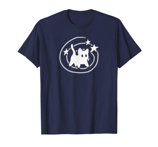 Y2K 90s Scary Tomcat Cat is Scared Under Starry Tail T-Shirt