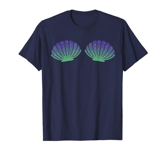 Mermaid Halloween Costume For Women Sea Shells Bra Girls T-Shirt
