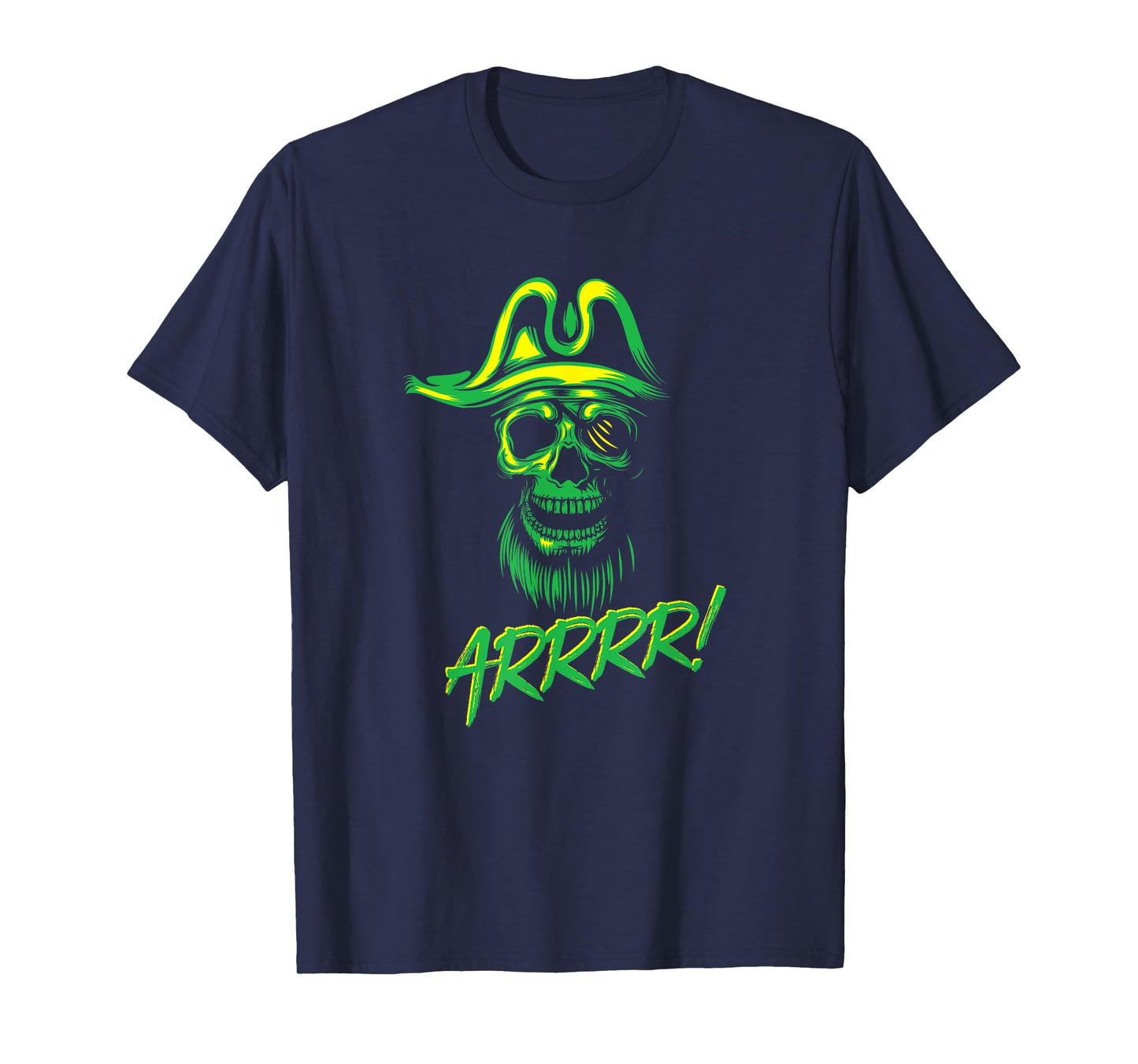 Arrrr! Talk like a Pirate Halloween Green Skull Captain T-Shirt