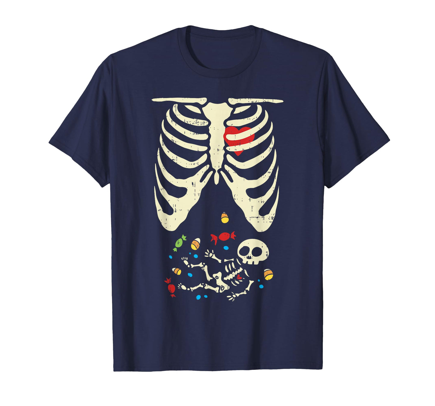 Skeleton Pregnancy Halloween Costume Shirt Candy Son Mom T-Shirt