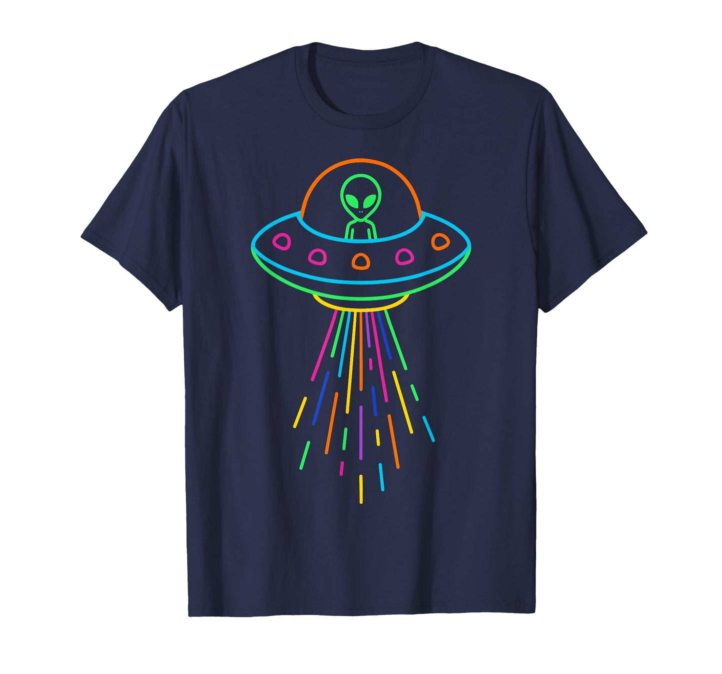 Colorful Alien UFO Funny Space Invader Extraterrestrial T-Shirt
