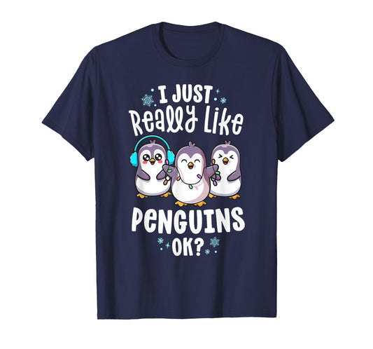 I Just Really Like Penguins Tshirts For Kids Christmas Xmas T-Shirt