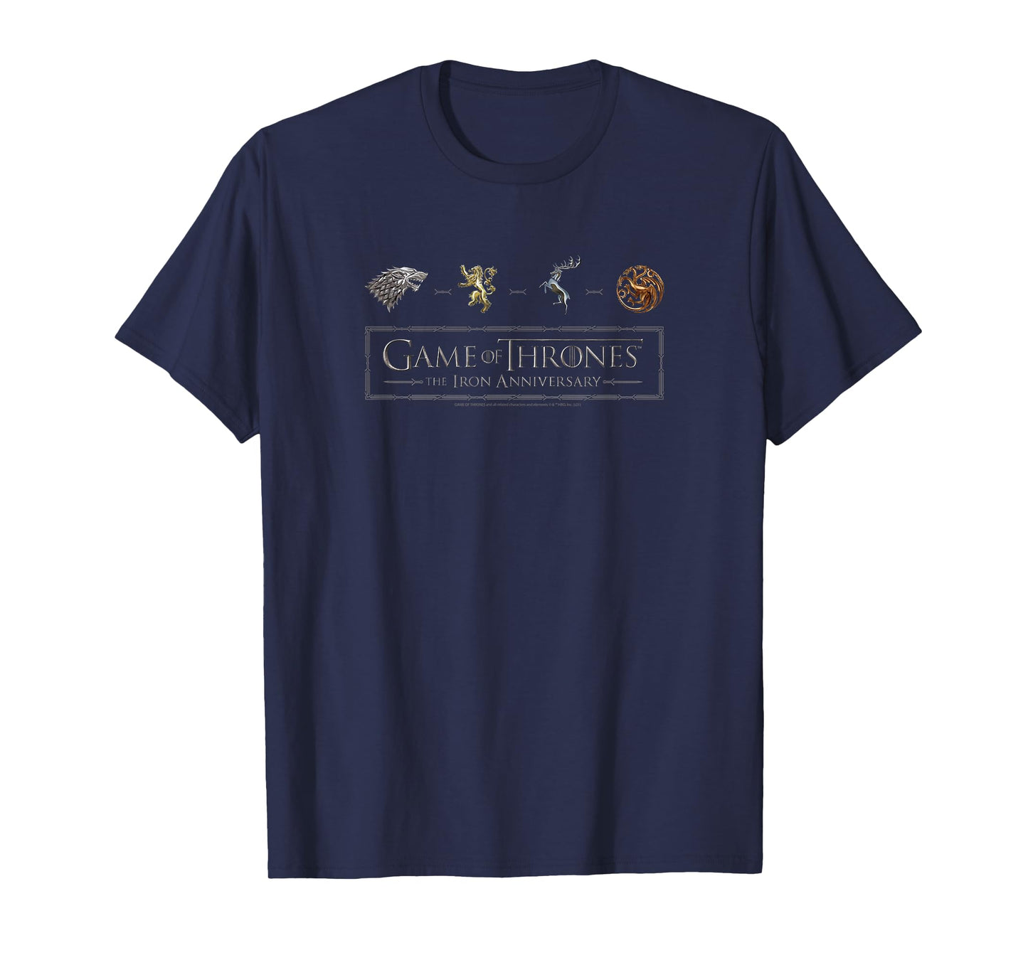 Game Of Thrones The Iron Anniversary Logo Icons T-Shirt