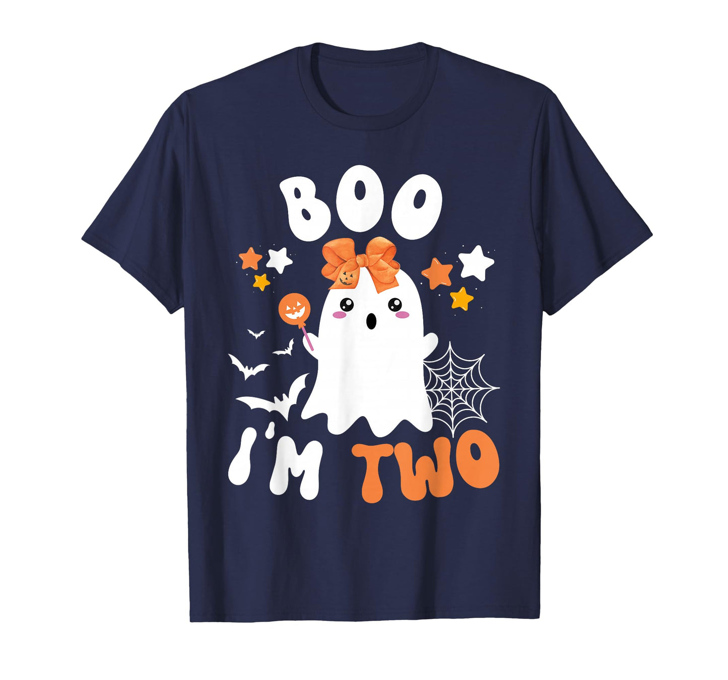 Boo I'm Two 2nd Birthday Girl-Cute Halloween Ghost Birthday T-Shirt