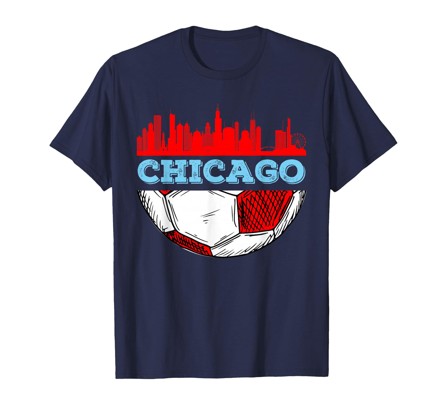 Chicago Skyline Shirt Chicago Soccer Tee Futbol Lover Gifts T-Shirt