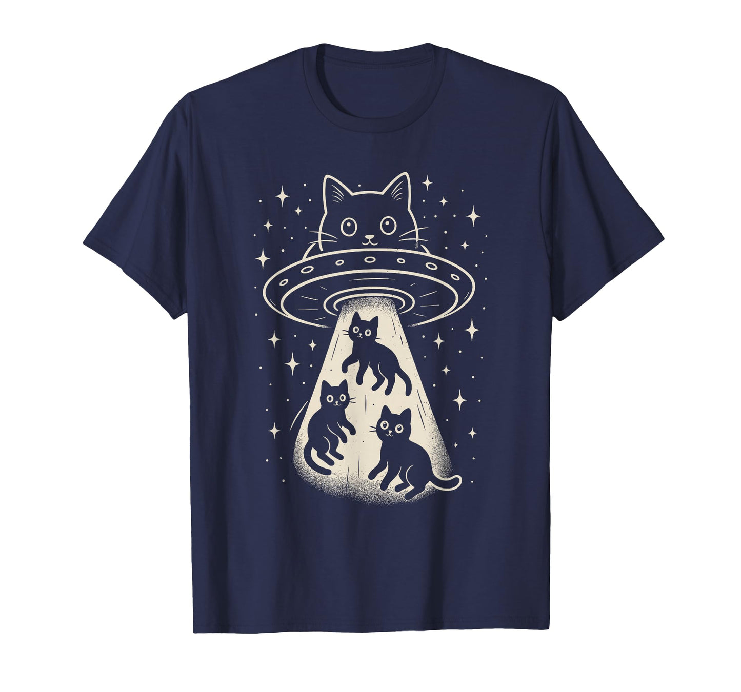 Alien Cat UFO – Funny Space Kitty Abduction Cartoon Design T-Shirt