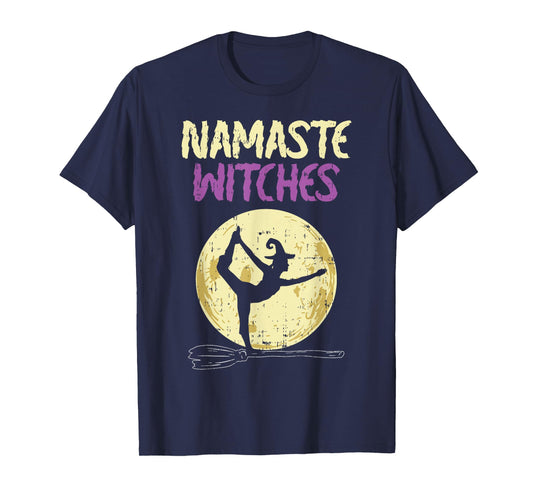 Namaste Witches T-Shirt Halloween Yoga Lover Costume Moon T-Shirt