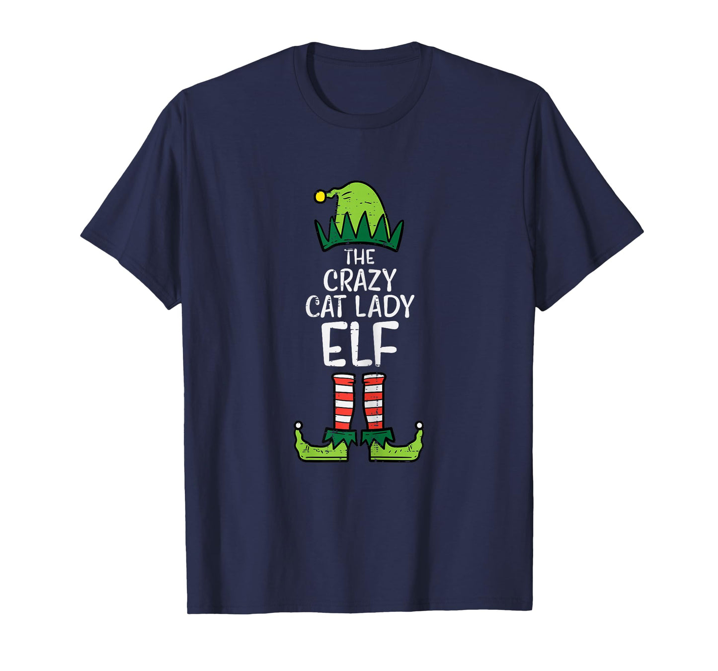 Crazy Cat Lady Elf Matching Christmas Family Women T-Shirt
