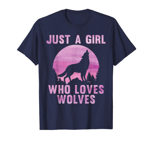 Cute Wolf Art for Women Girls Howling Wolves Wolf Lover T-Shirt