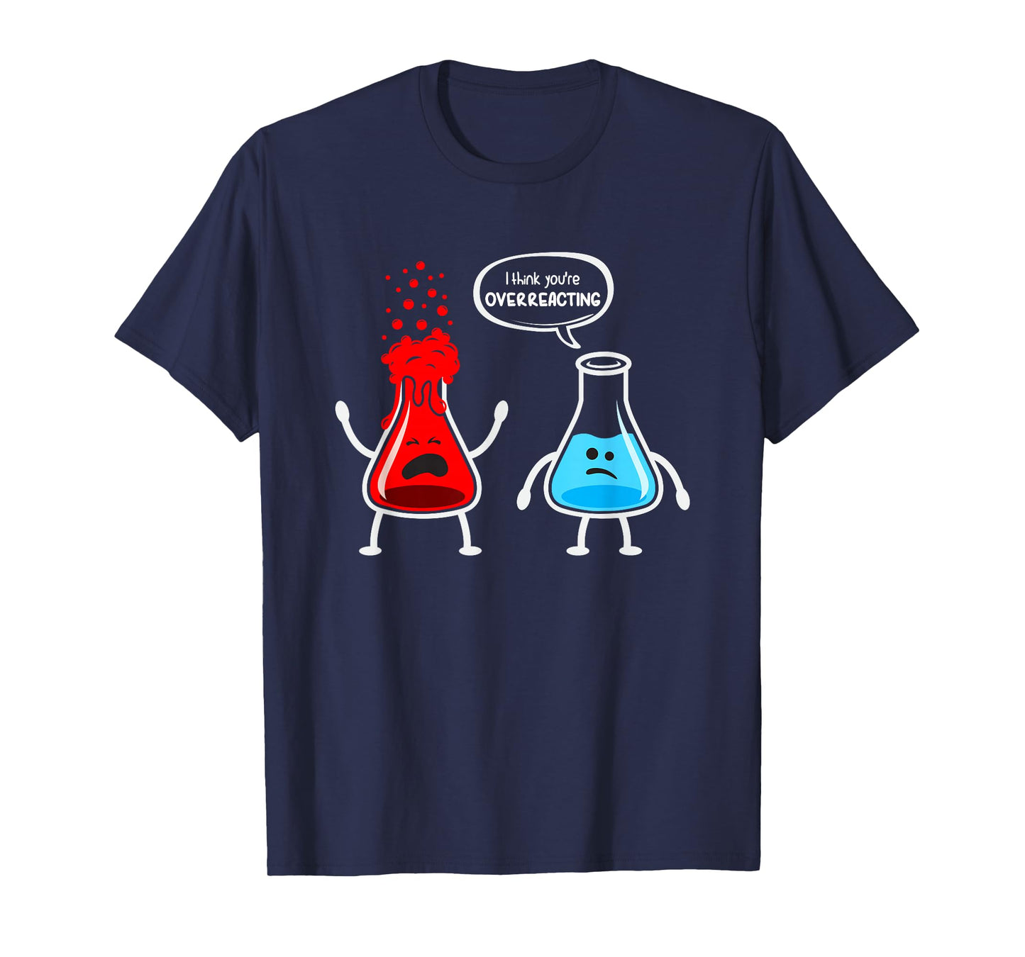 Overreacting" Funny Chemistry Nerd T-Shirt - Classic Fit, Round Neck, Short Sleeve, Black