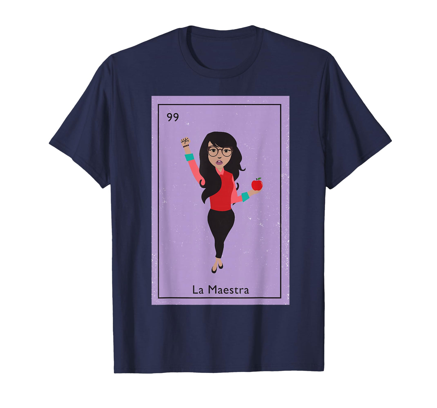 La Maestra Mexican Bingo Card Teacher Lottery Card T-Shirt
