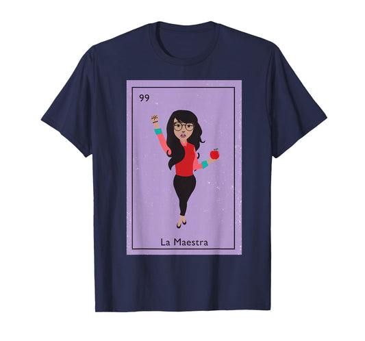 La Maestra Mexican Bingo Card Teacher Lottery Card T-Shirt