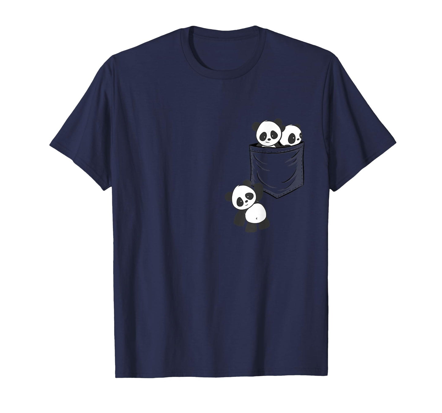 for Panda Lovers Cute Kawaii Baby Pandas in Pocket T-Shirt Small
