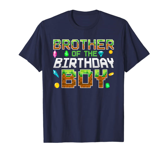 Brother Of The Birthday Boy Game Pixel Number Birthday Party T-Shirt