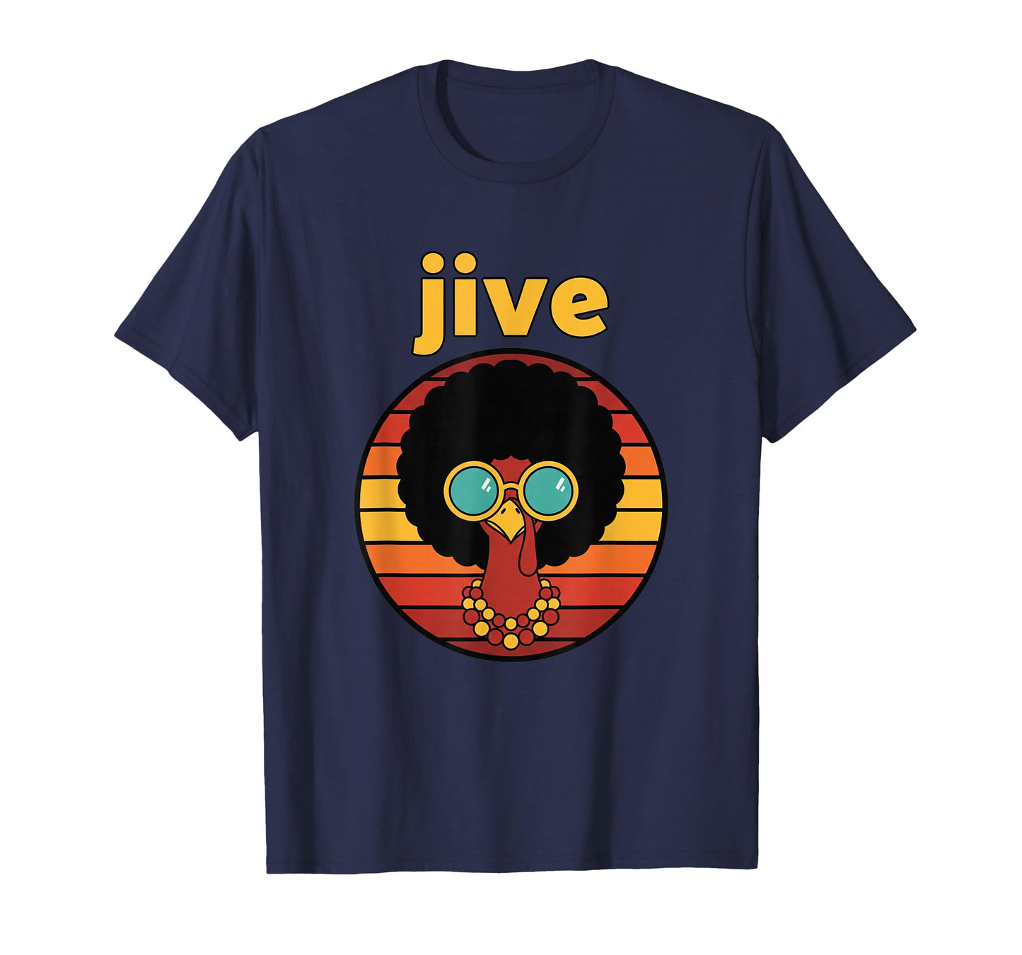 Jive Thanksgiving Afro Retro 70s Turkey Vintage Friendsgivin T-Shirt