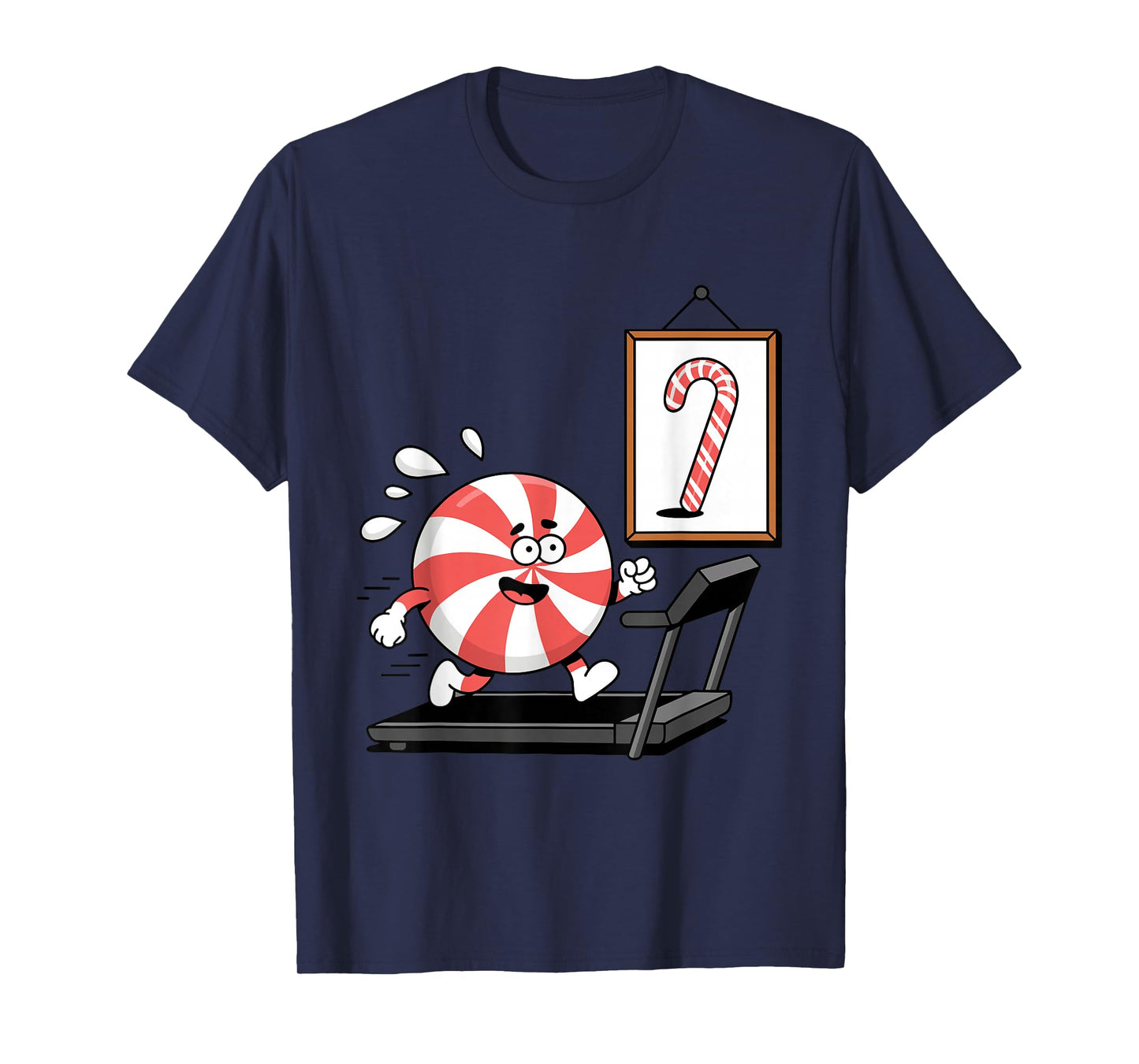 Funny Christmas Candy Cane Running Humor Jokes T-Shirt
