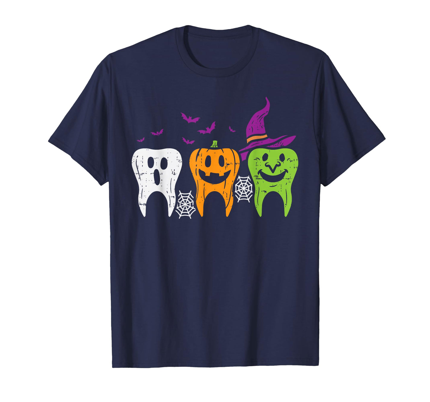Teeth Ghost Pumpkin Witch Cute Dental Halloween Dentist Gift T-Shirt