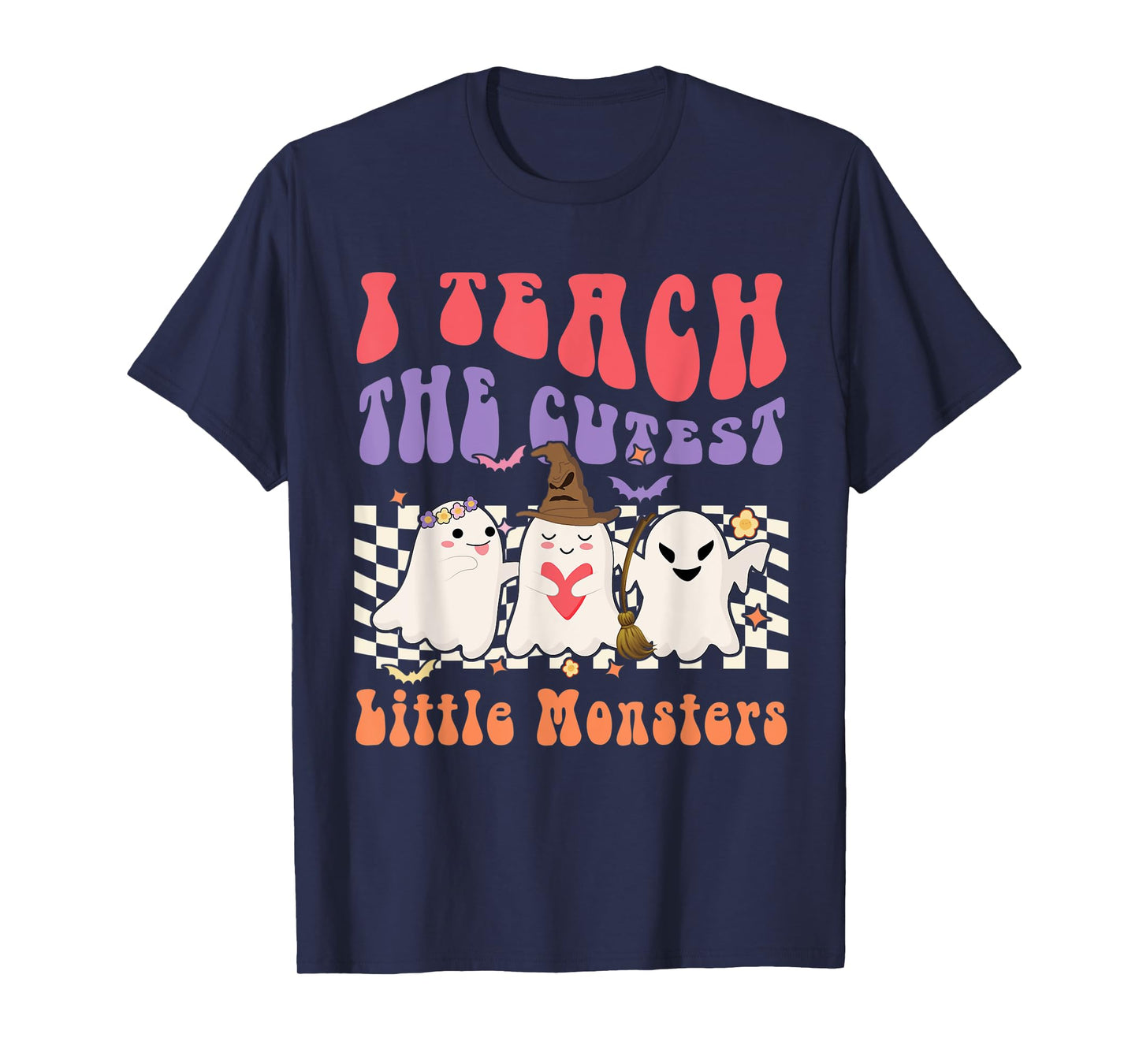 Ghost Witches I Teach The Cutest Monsters Halloween Teacher T-Shirt