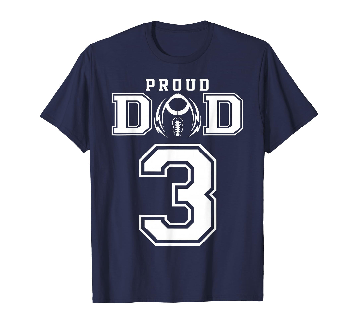 Custom Proud Football Dad Number 3 Personalized For Men T-Shirt