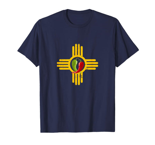 New Mexico Southwest Zia with Red and Green Chile T-Shirt