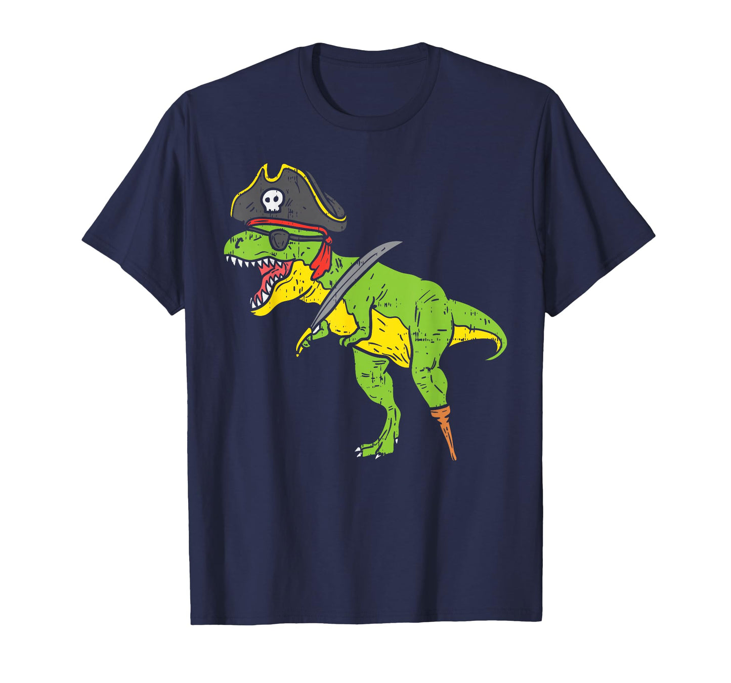 T-Rex Pirate Dinosaur Dino Funny Halloween Costume Boys Kids T-Shirt