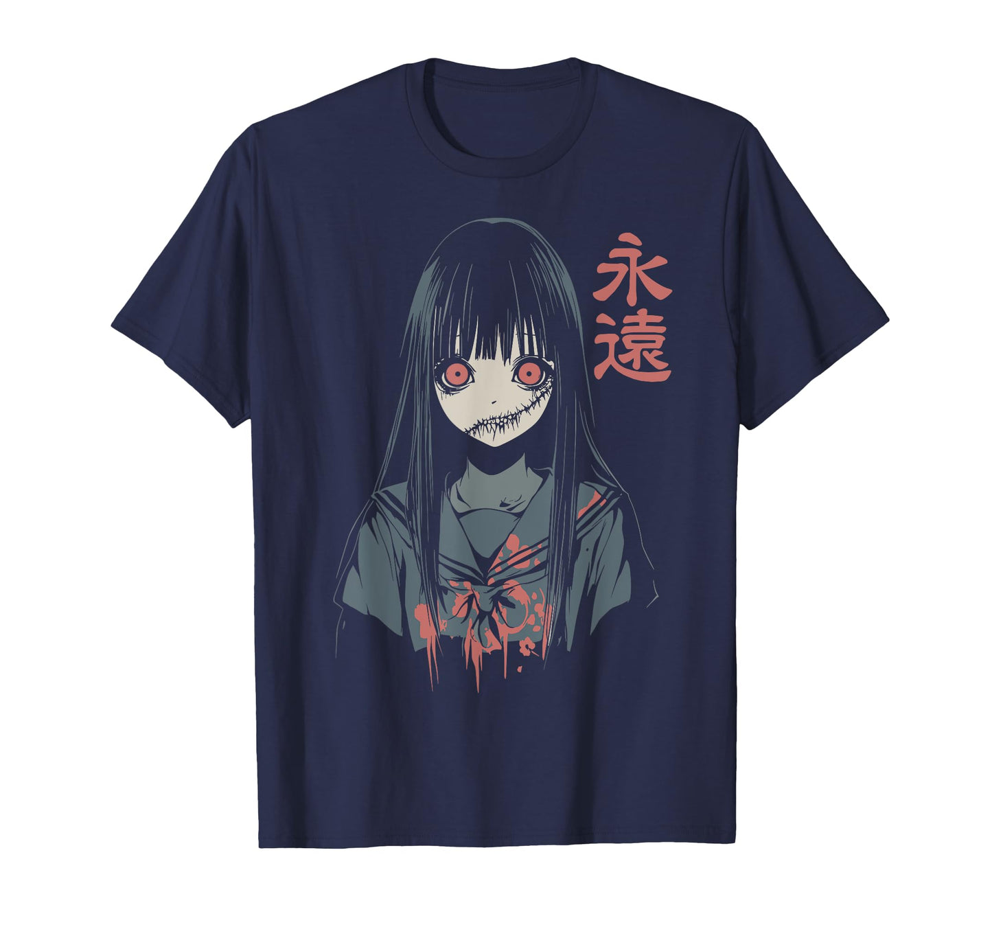 Anime Horror Girl Aesthetic Soft Grunge Waifu Japanese Girl T-Shirt