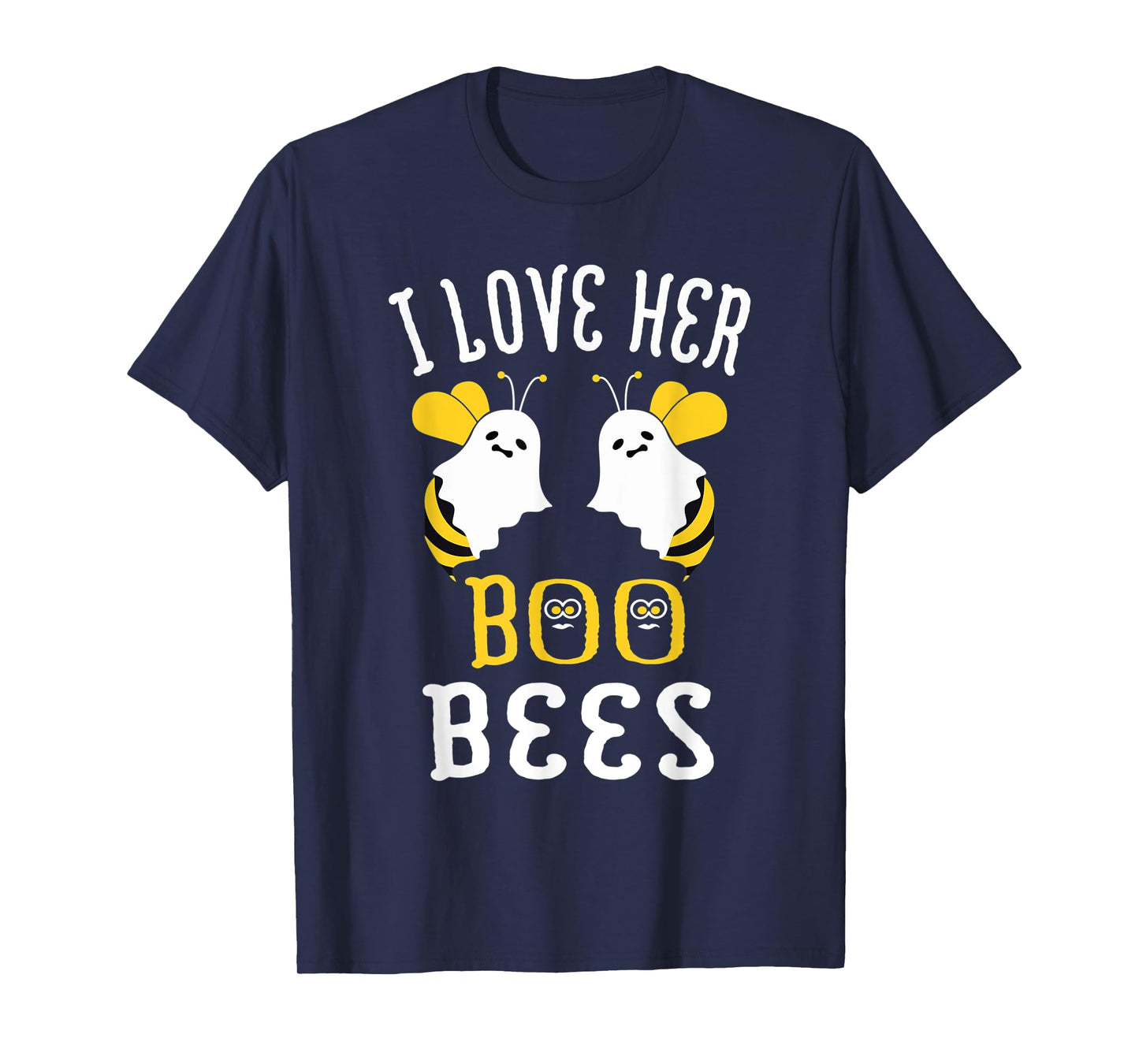 Boo Bees Halloween Couple I Love Her Matching Costume T-Shirt