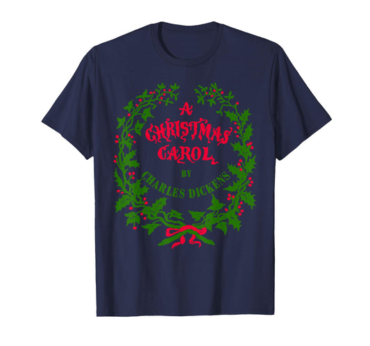Vintage Mistletoe Wreath A Christmas Carol Art T-Shirt