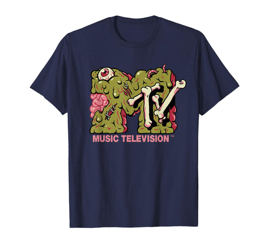 Mademark x MTV - MTV Logo Zombie Slime Brain Goo Undead Melted MTV T-Shirt