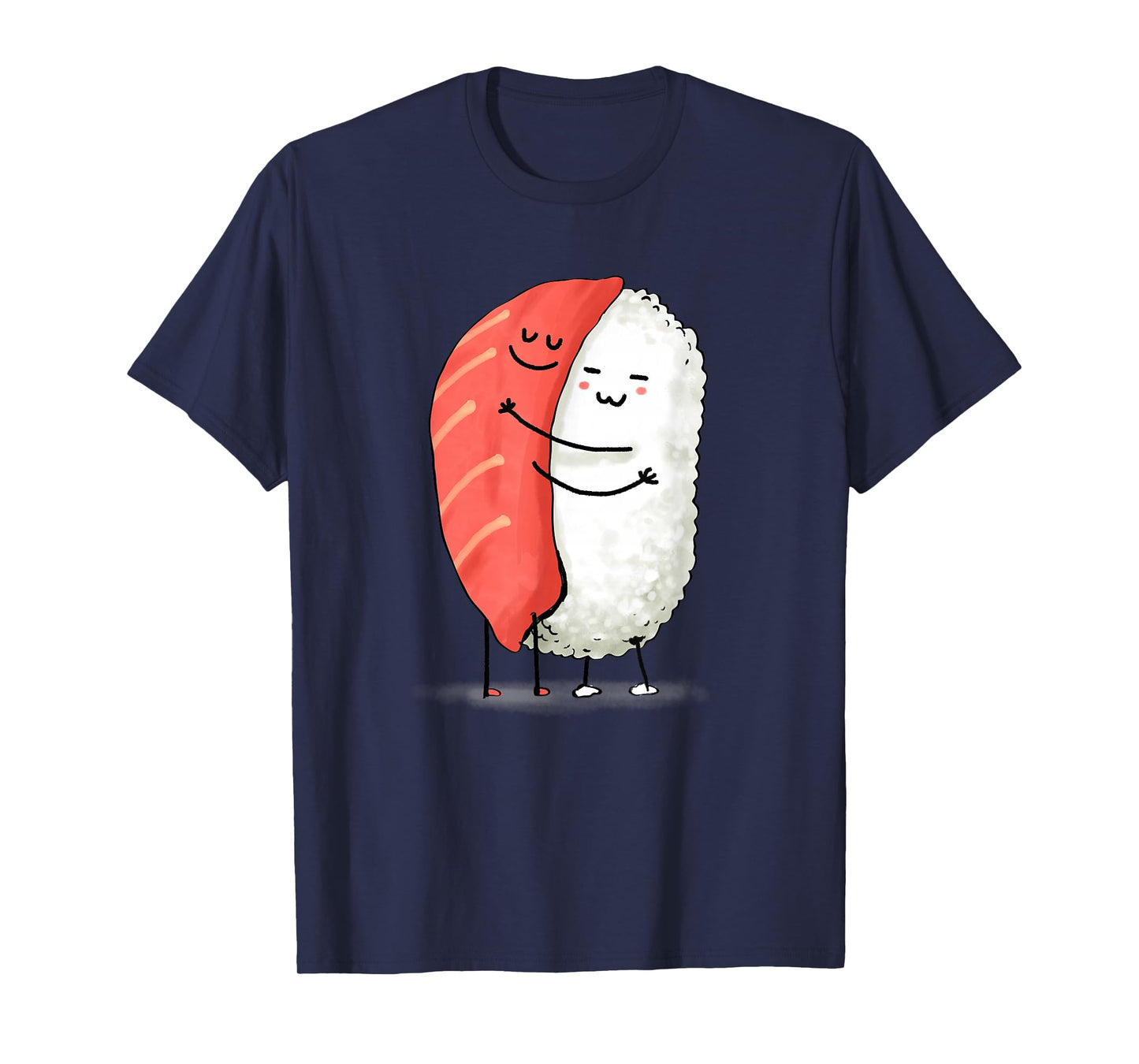 Wowsome! Unisex-Adults Sushi Lover T-Shirt - Black - Small - Short Sleeve - Japanese Anime Sushi Hug Design
