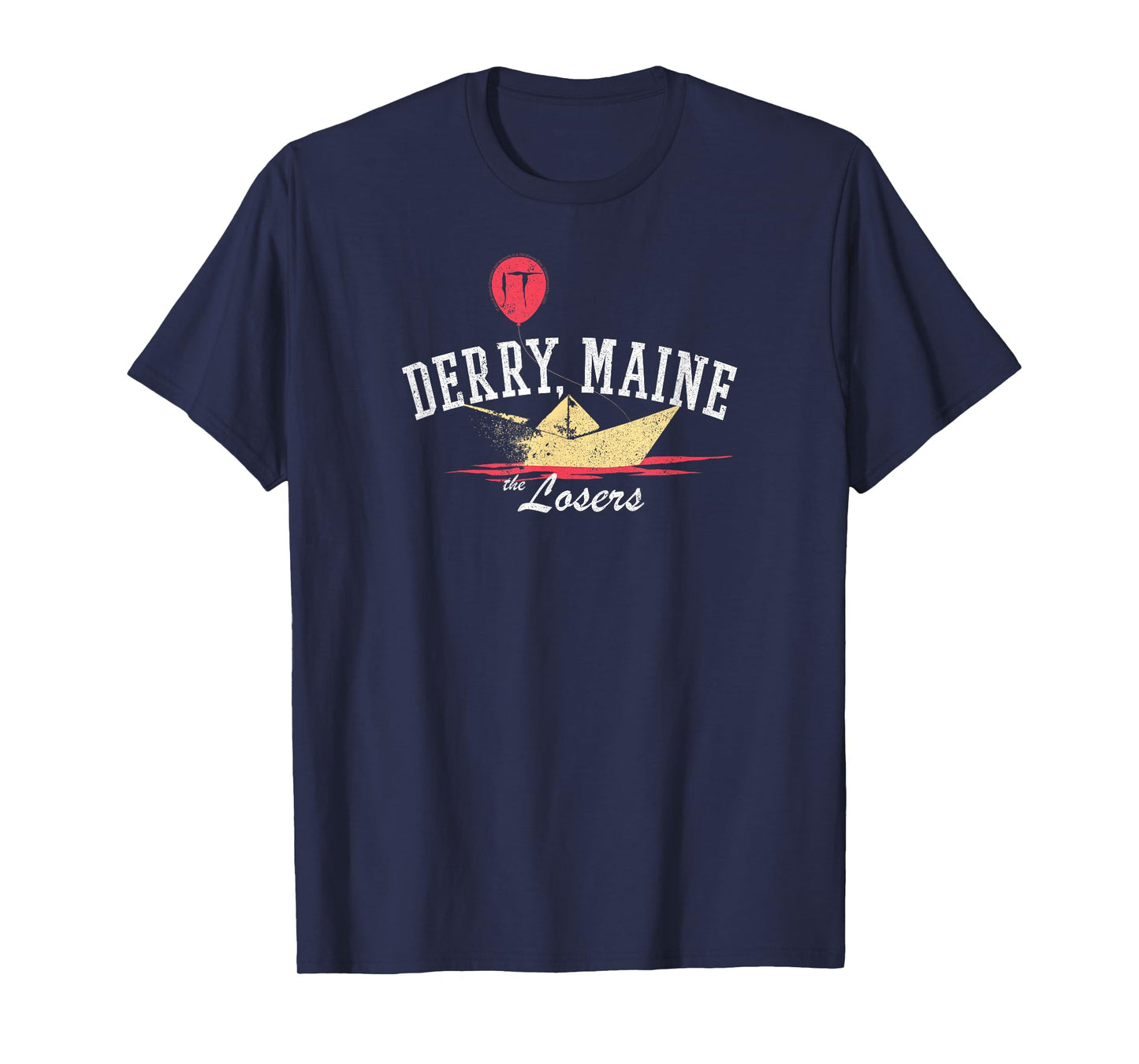 IT Derry Maine Losers Paper Boat and Balloon Horror Movie T-Shirt