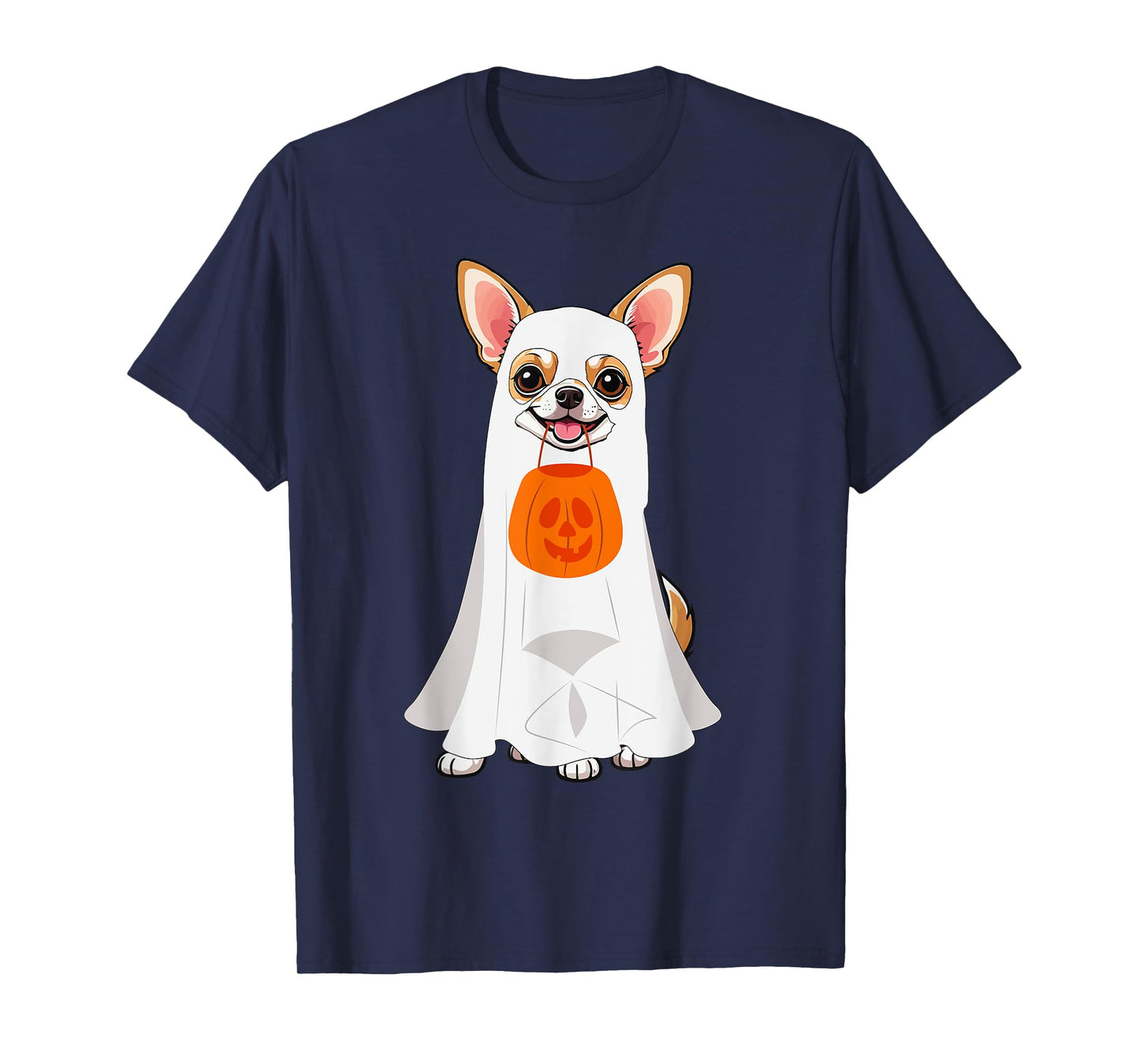 Chihuahua Ghost Pumpkin Halloween Fall Dog Lover Women Men T-Shirt
