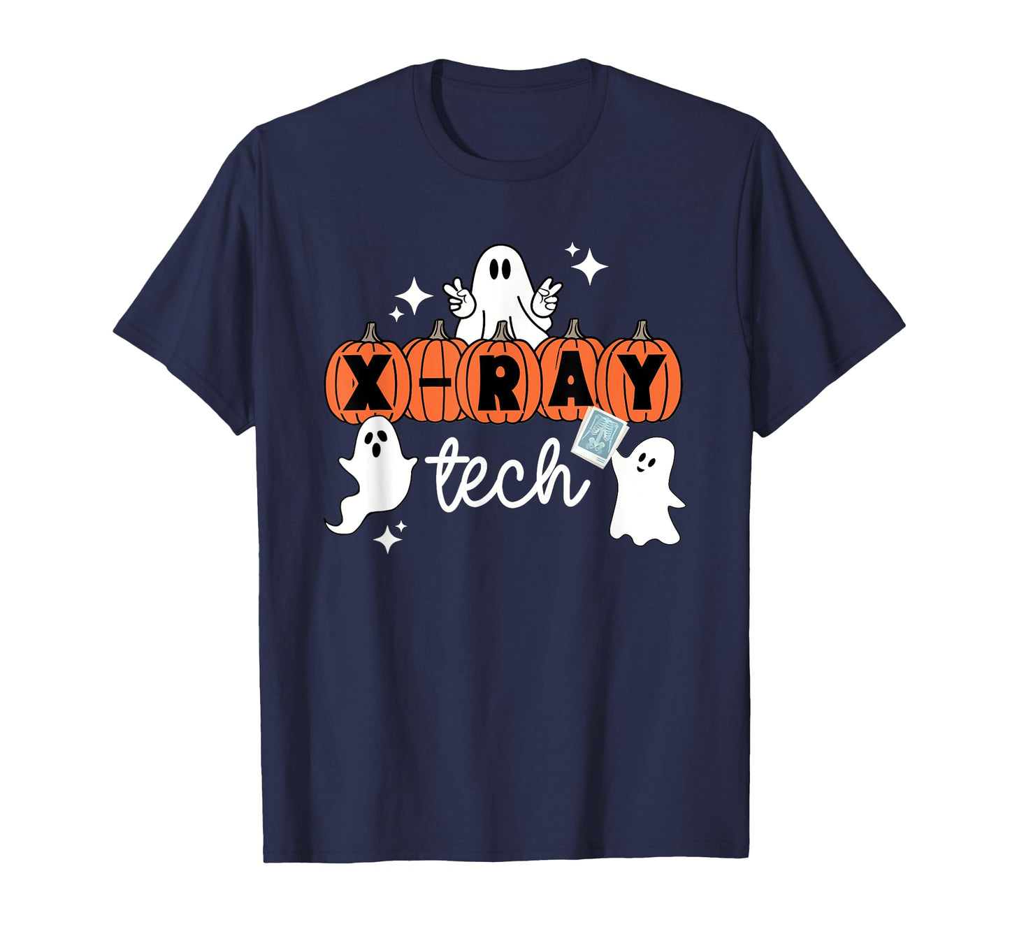 Tech Halloween Technician Squad Xray Tech Pumpkin T-Shirt