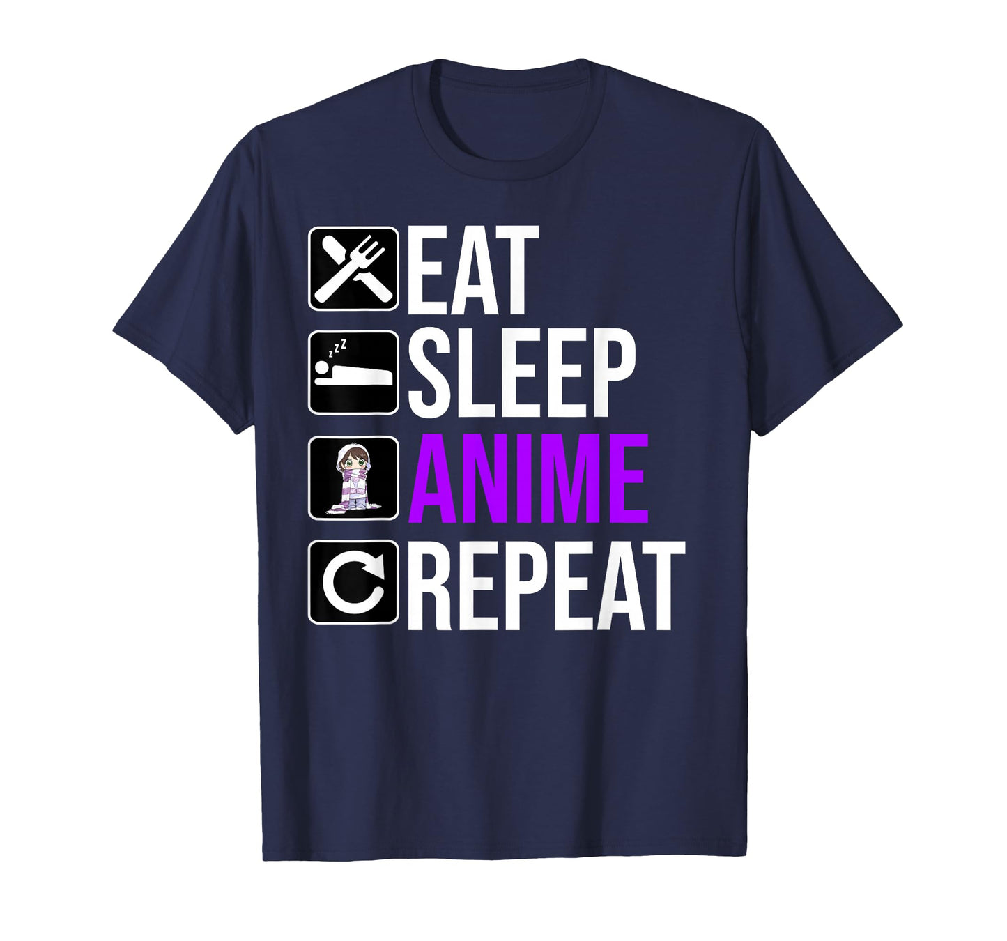 Anime Lover Funny - Eat Sleep Anime Repeat T-Shirt