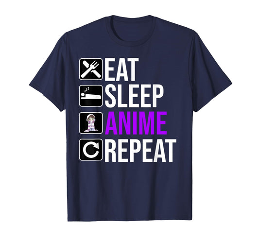 Anime Lover Funny - Eat Sleep Anime Repeat T-Shirt