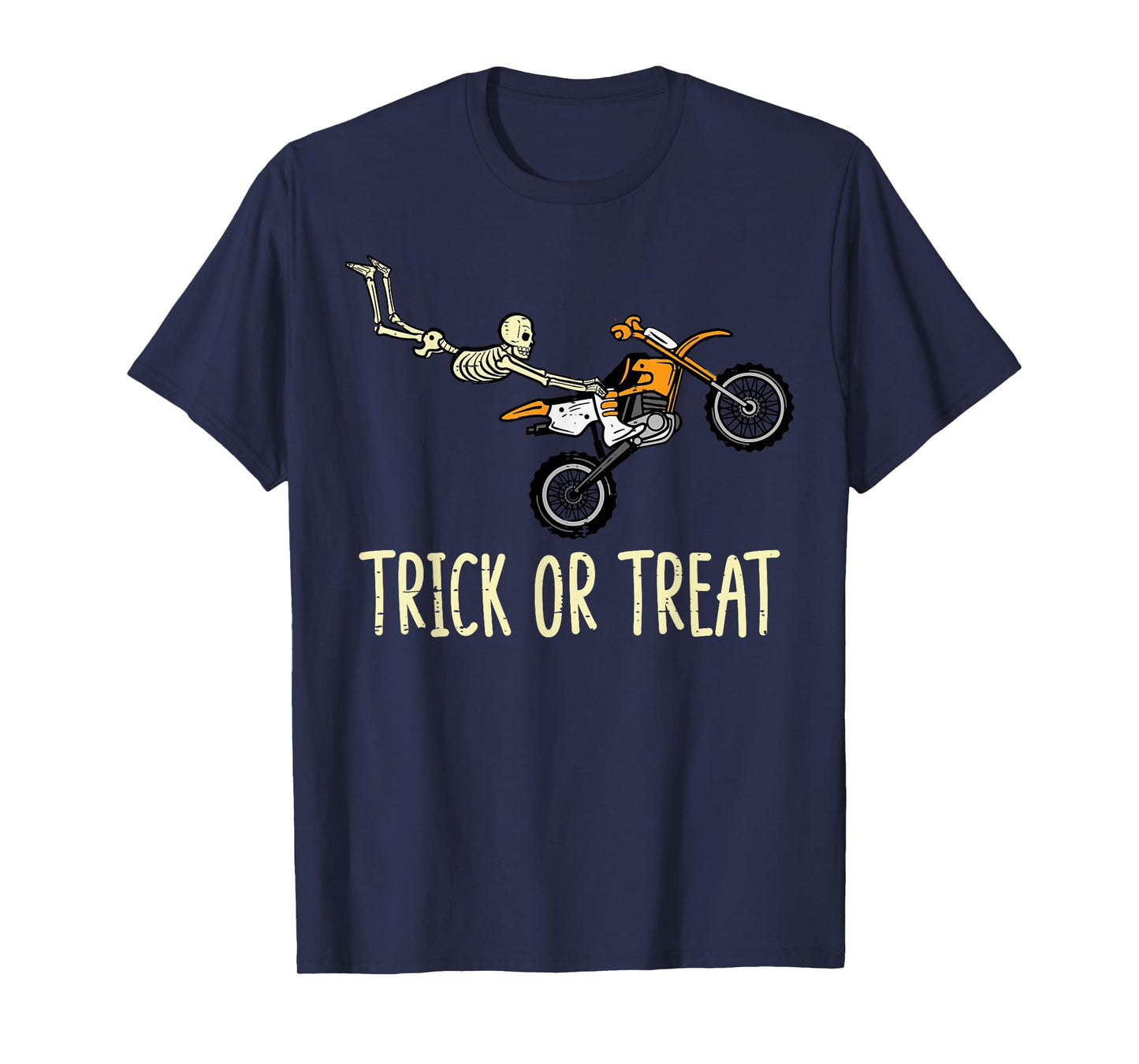 Skeleton Motocross Seat Grab Stunt Halloween Horror Funny T-Shirt