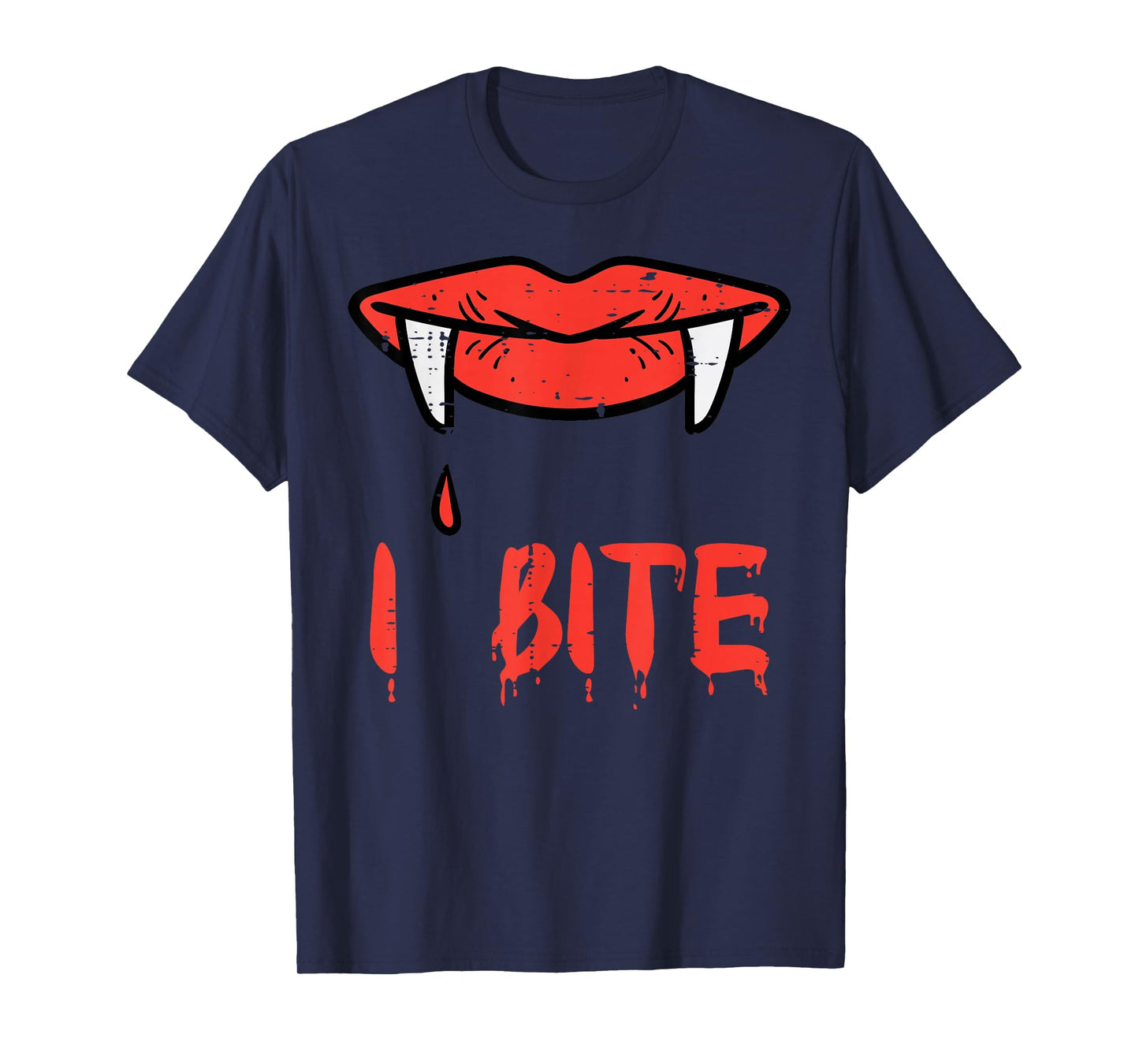 Halloween Vampire Lips I Bite Fangs Costume Women Girls Men T-Shirt