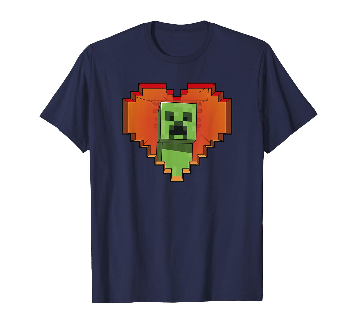 Minecraft Heart Logo Creeper Fill T-Shirt